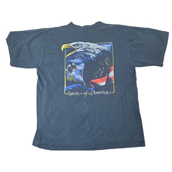 Vintage "Born Wild" Graphic Black T-Shirt With Eagle & "Spirit Of America" Desig - Picture 4 of 7